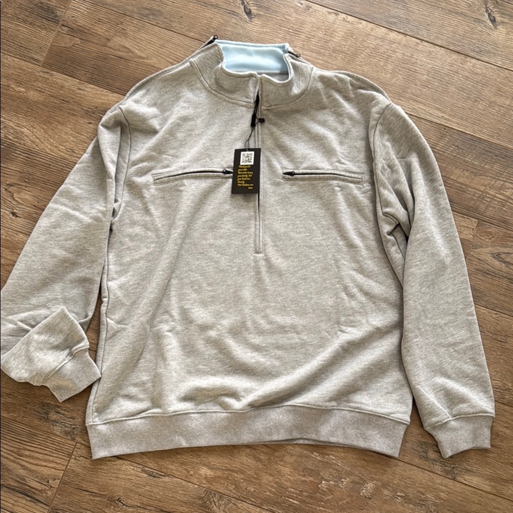 Men's Gray Quarter-Zip Sweater